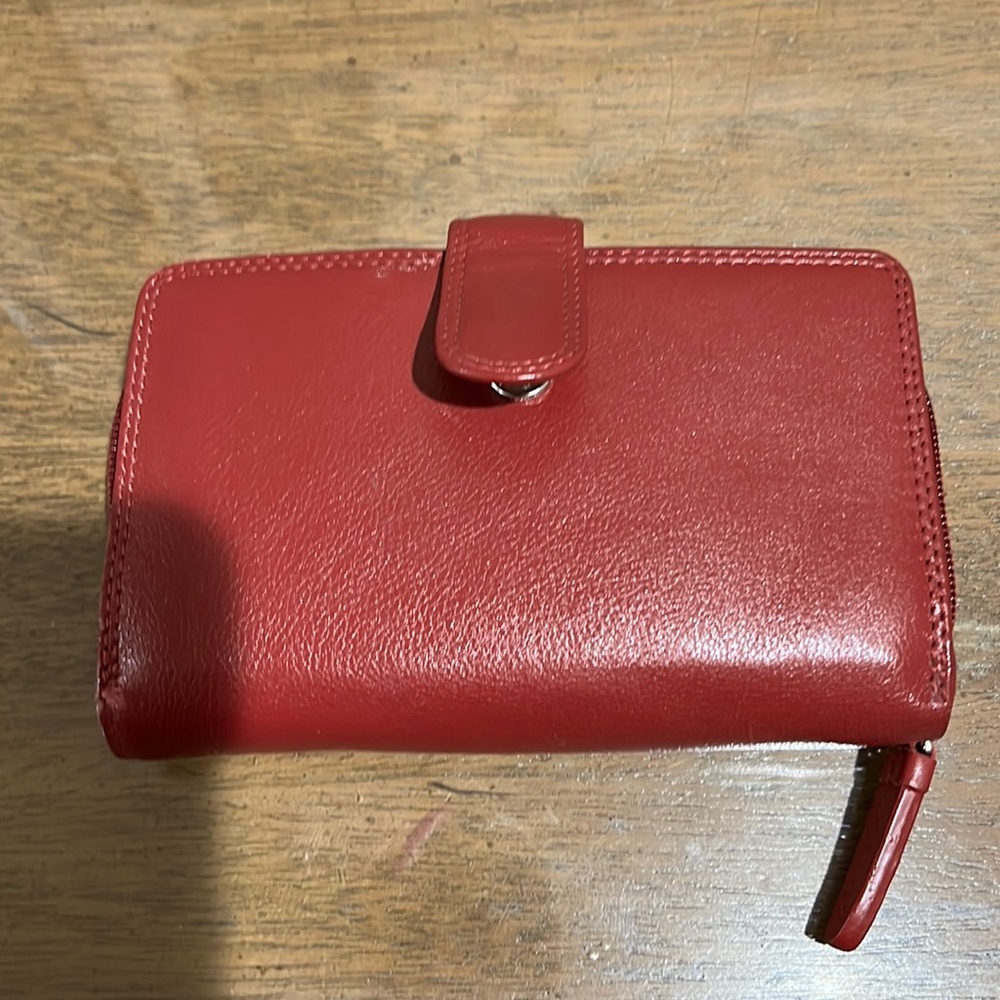 Red leather wallet